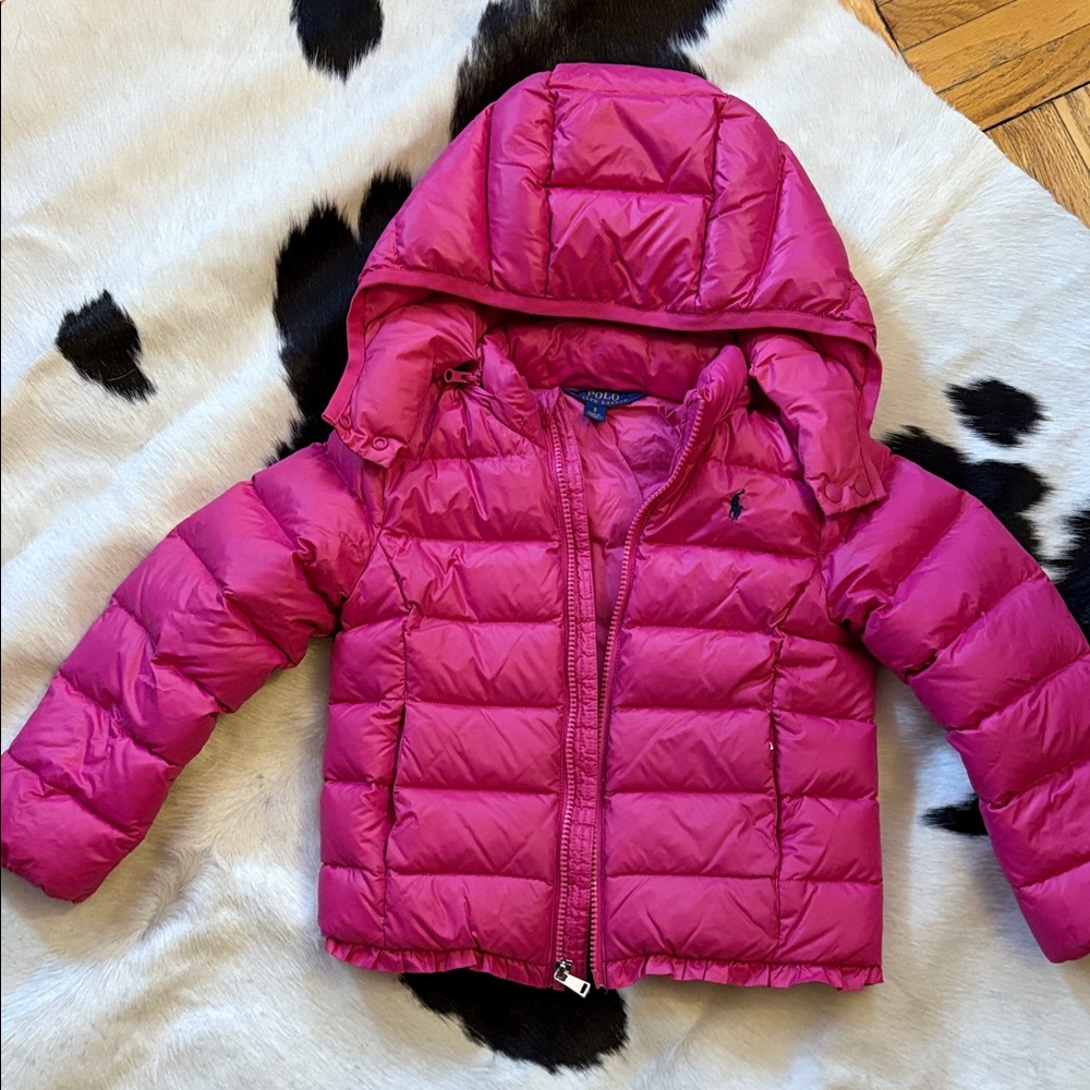 Pink Hooded Puffer Jacket